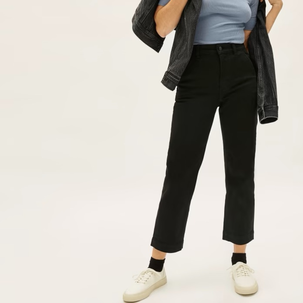 Everlane Straight Leg Crop (Regular) in Black, Size 12